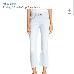 Rag and Bone ashling light wash crop flare jean